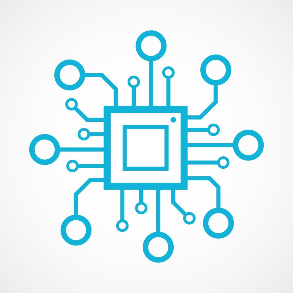 Chip isolated , technology icon vector