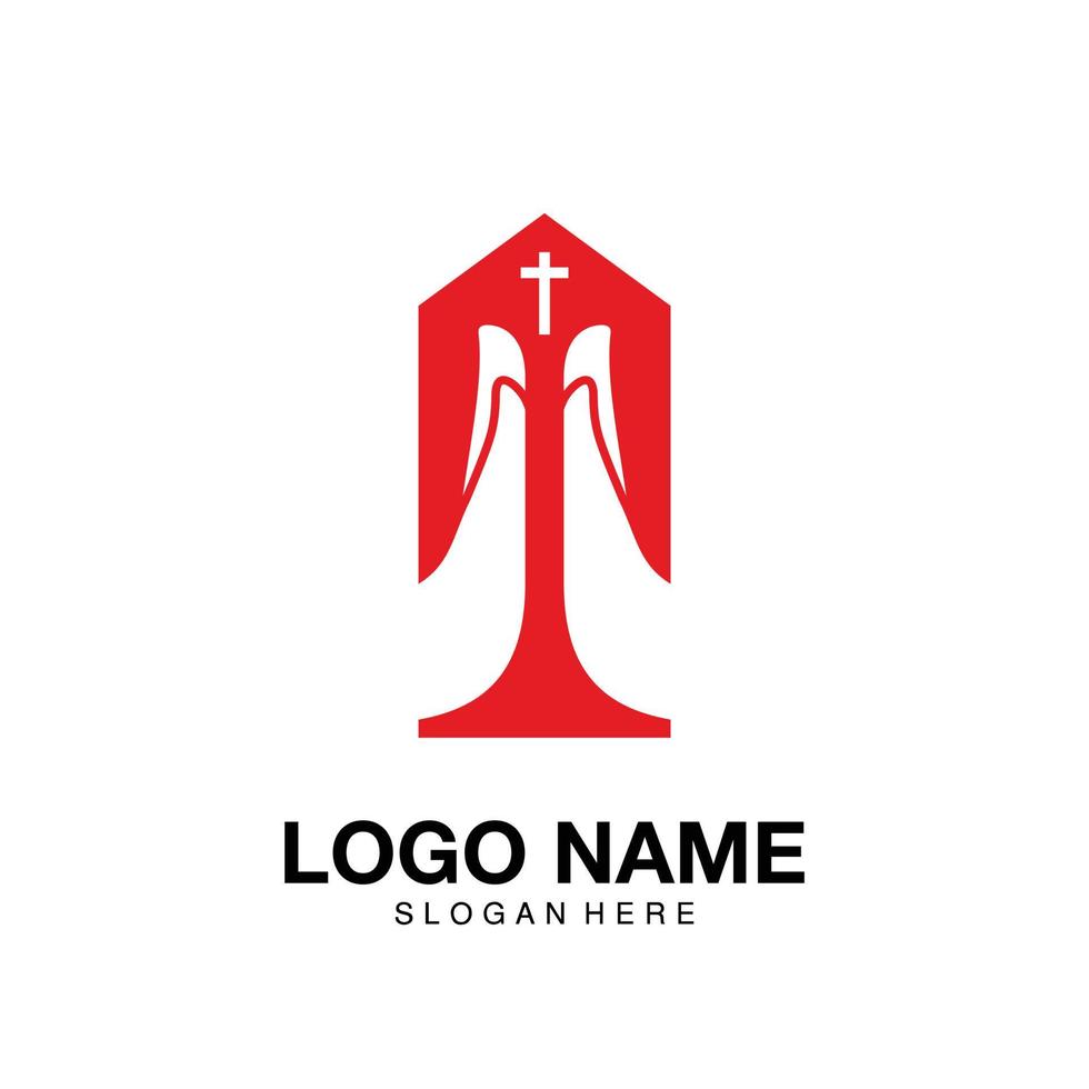 Logo pray in church icon symbol vector illustration