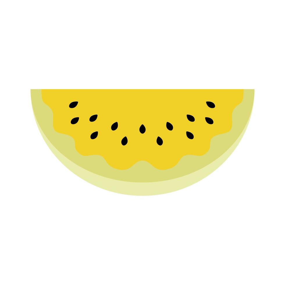 diseño plano de dibujos animados de vector de melón de fruta
