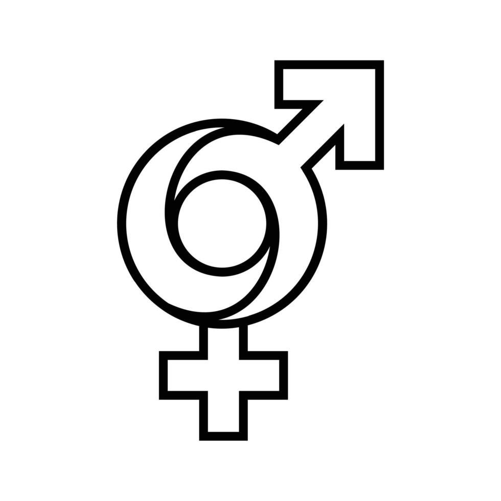 símbolo masculino y femenino esquema logo ilustración vector