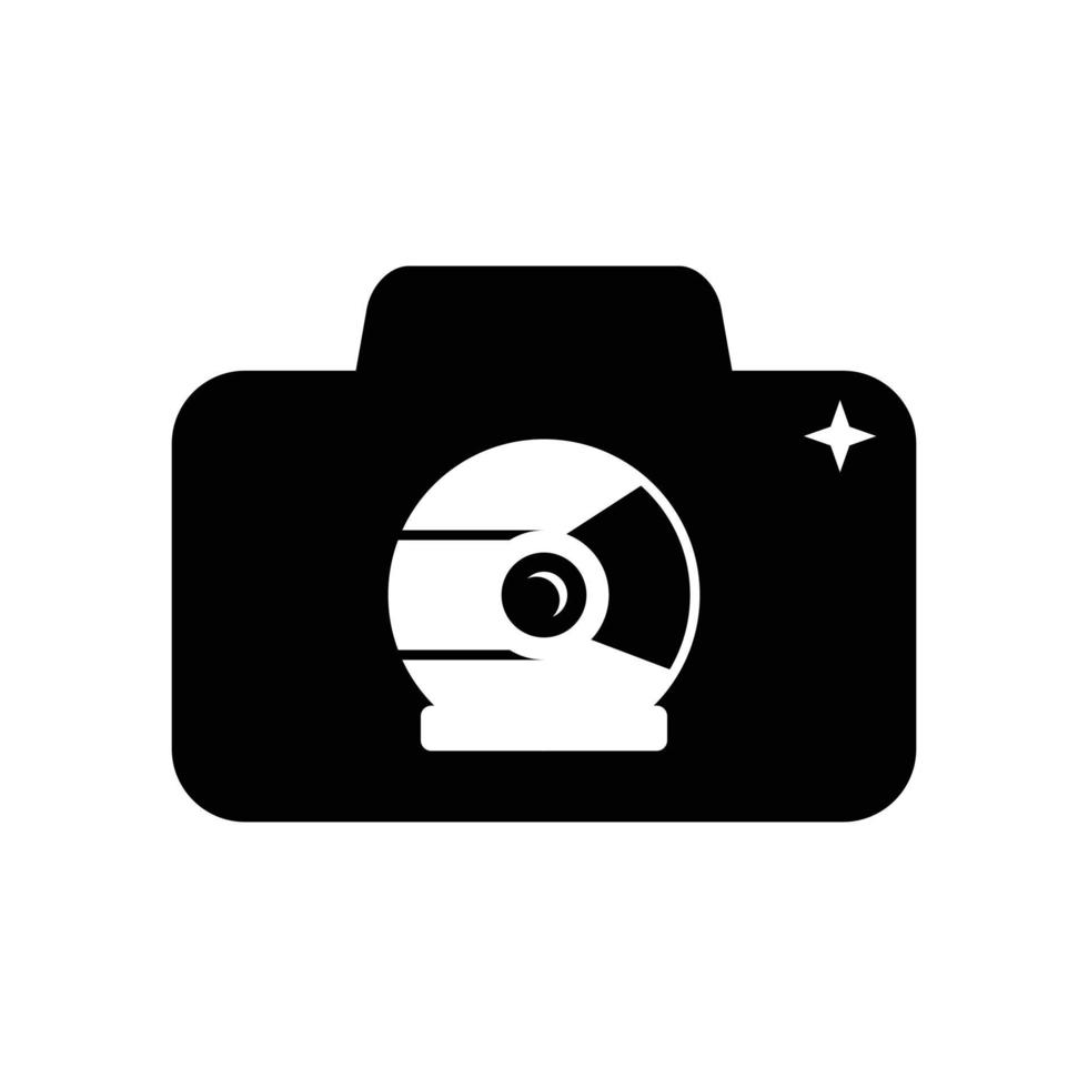 logo cámara astronauta minimalista icono vector símbolo diseño plano