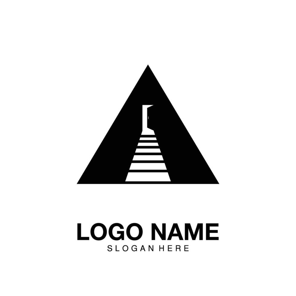 logo pirámide icono símbolo vector ilustración