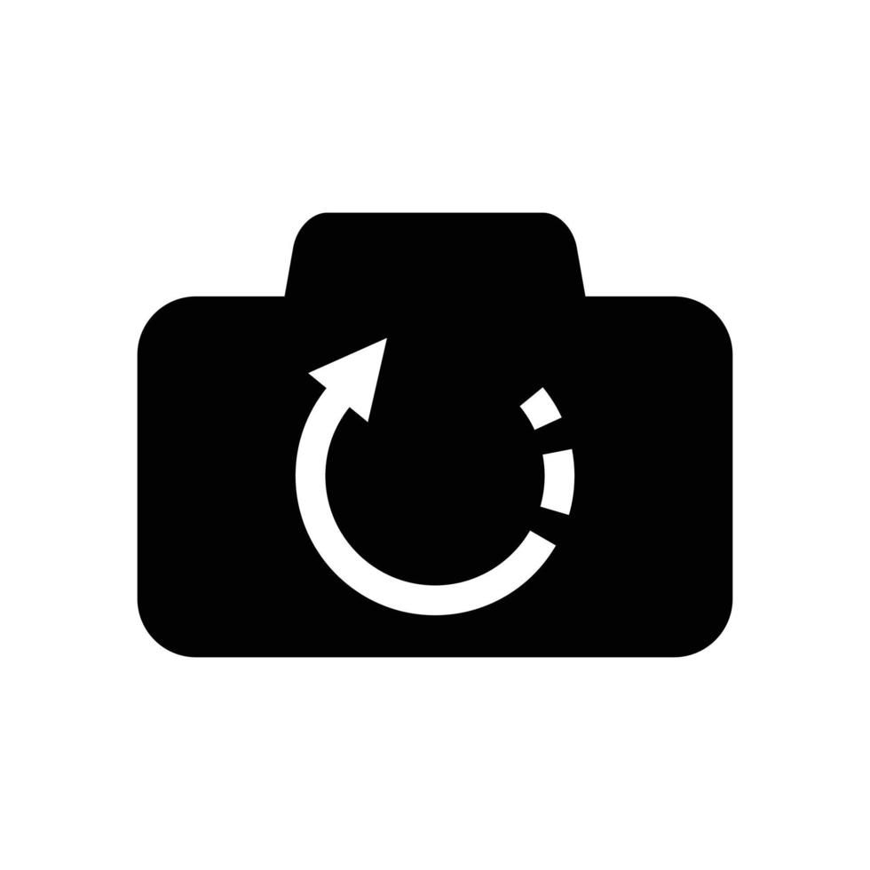 logotipo rehacer cámara minimalista icono vector símbolo diseño plano