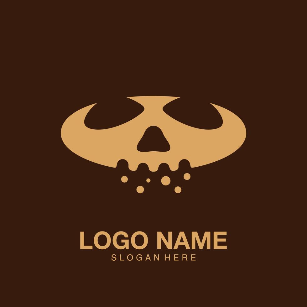 Logo skull cookies icon symbol vector illustration