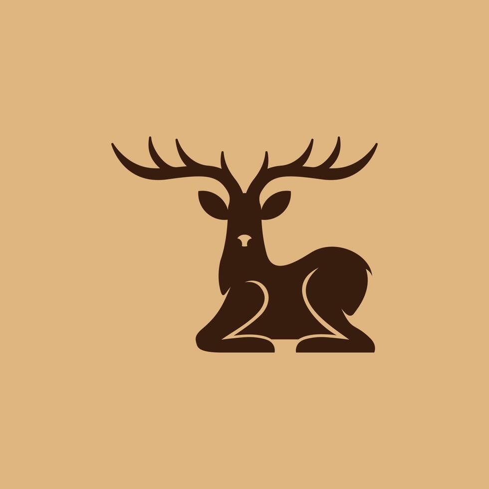 Logo sit deer vector illustration iconic