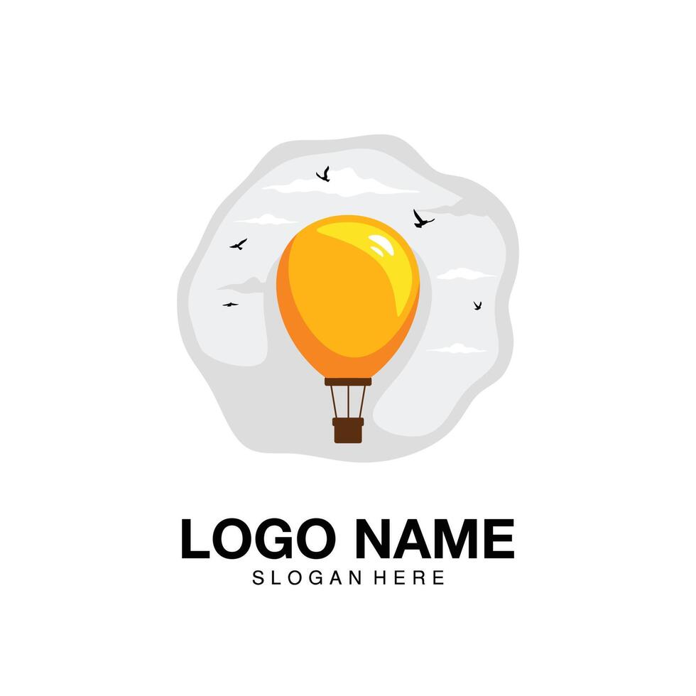 Logo egg air balloon  icon symbol vector illustration