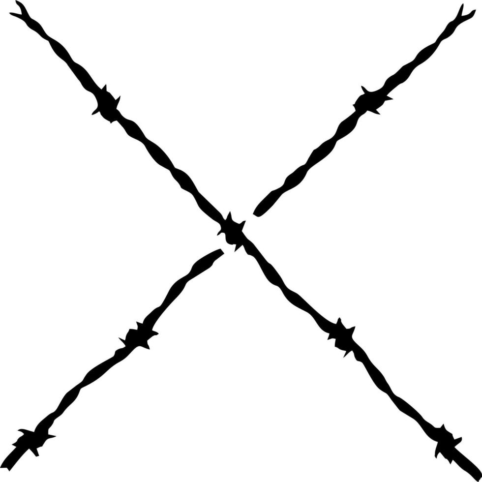 Wire barbed X vector illustration