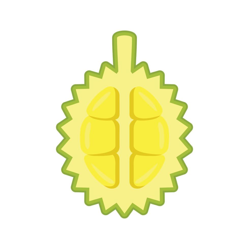 diseño plano de dibujos animados de vector de durian de fruta