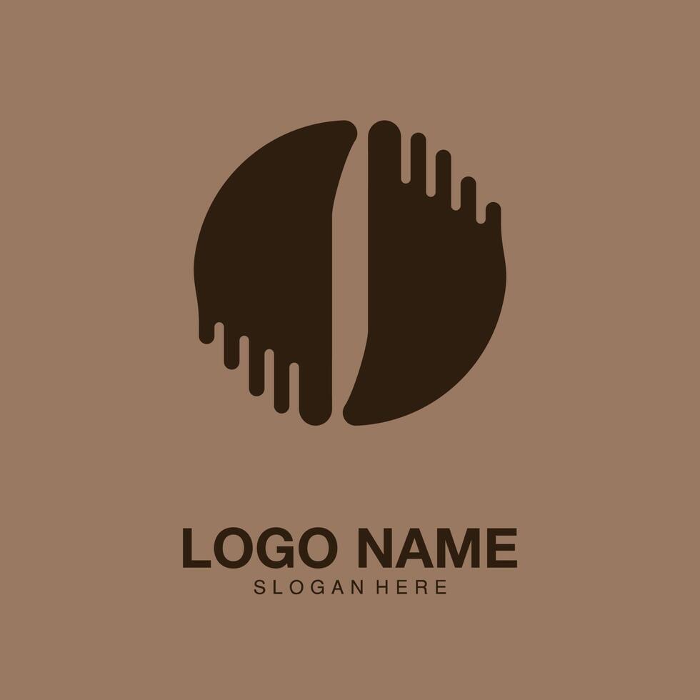 logotipo café huella minimalista icono vector símbolo diseño plano