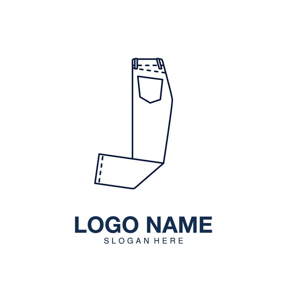 logo jeans pantalones icono símbolo vector ilustración