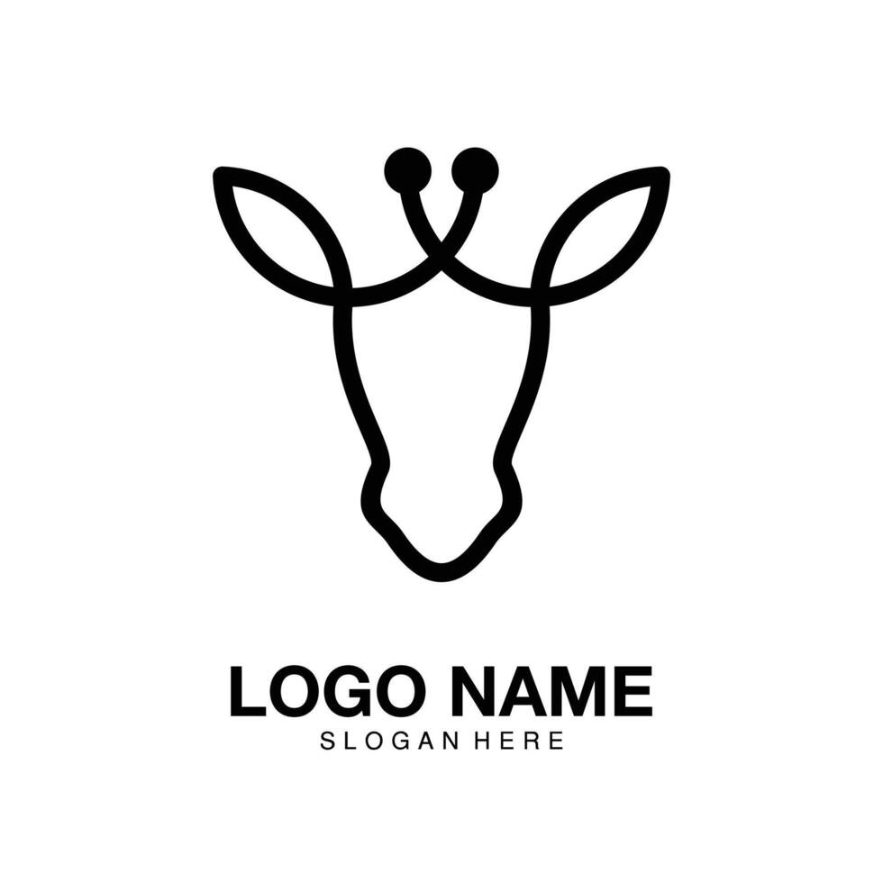 Logo head giraffe icon symbol vector illustration