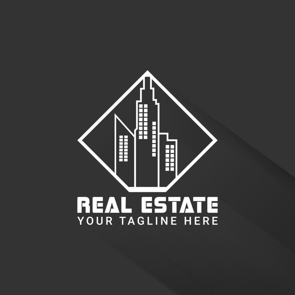 diseño de logotipo inmobiliario, diseño de edificios vector