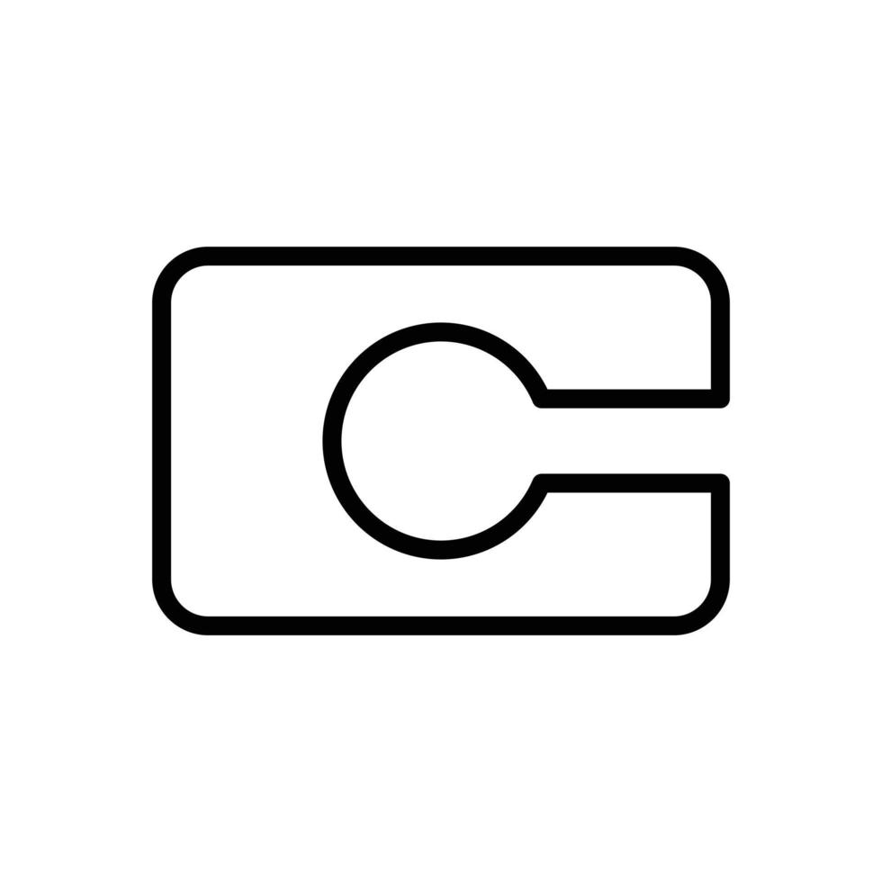 Logo camera letter C minimalist icon vector symbol flat design