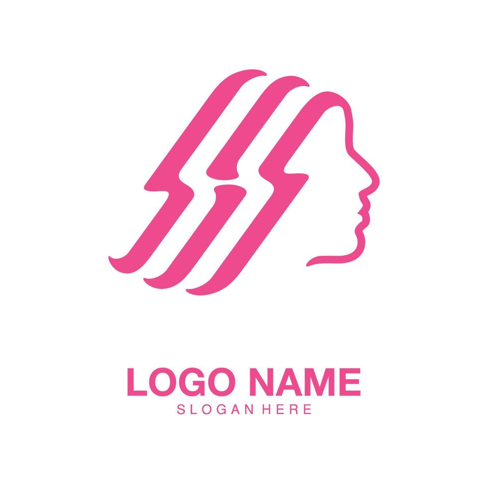 Logo salom hair letter h icon symbol vector illustration