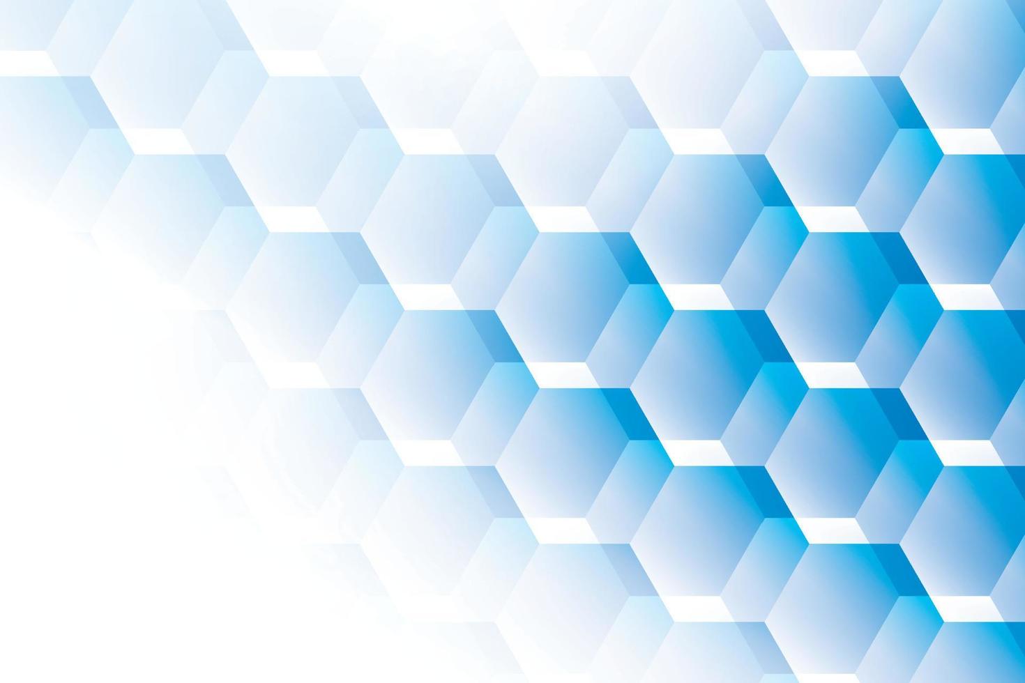 Abstract geometric blue and white color background, hexagonal pattern. Vector illustration.