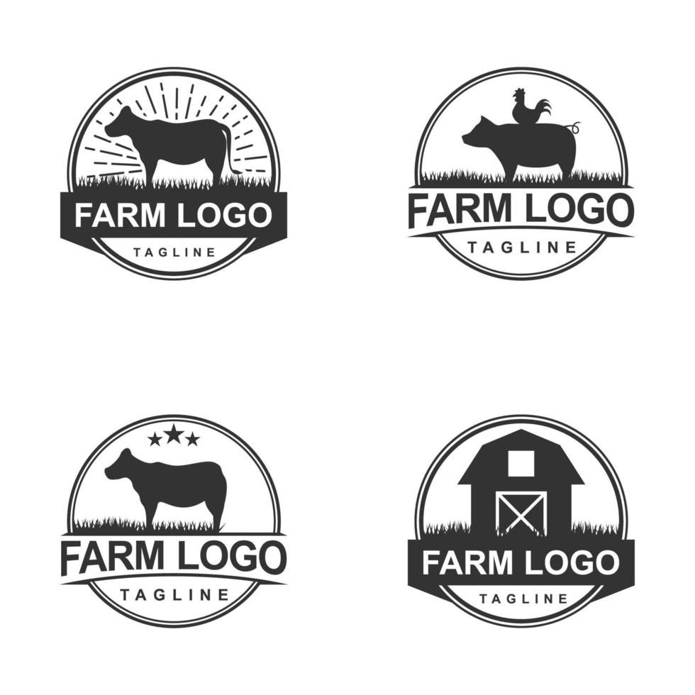 Farm concept logo template. Label for farm products. Vector illustration