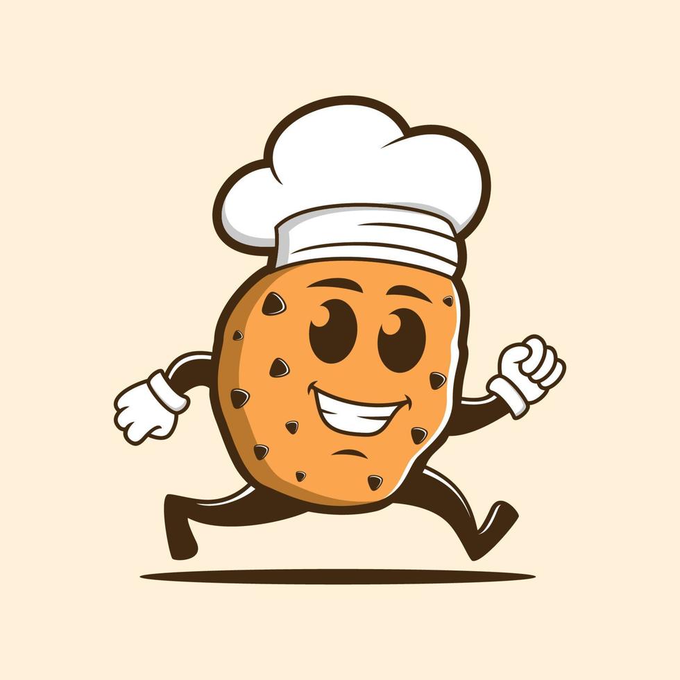 Chef cookies with chef hat character cartoon vector illustration