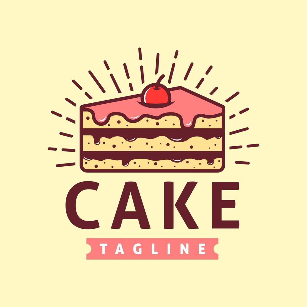 Cake logo template, Suitable for restaurant and cafe logo vector