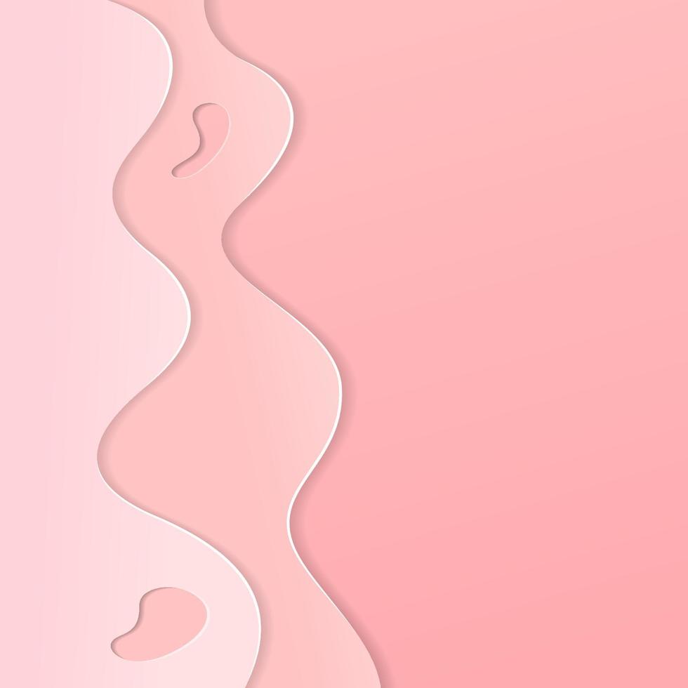 Abstract pink paper cut background vector