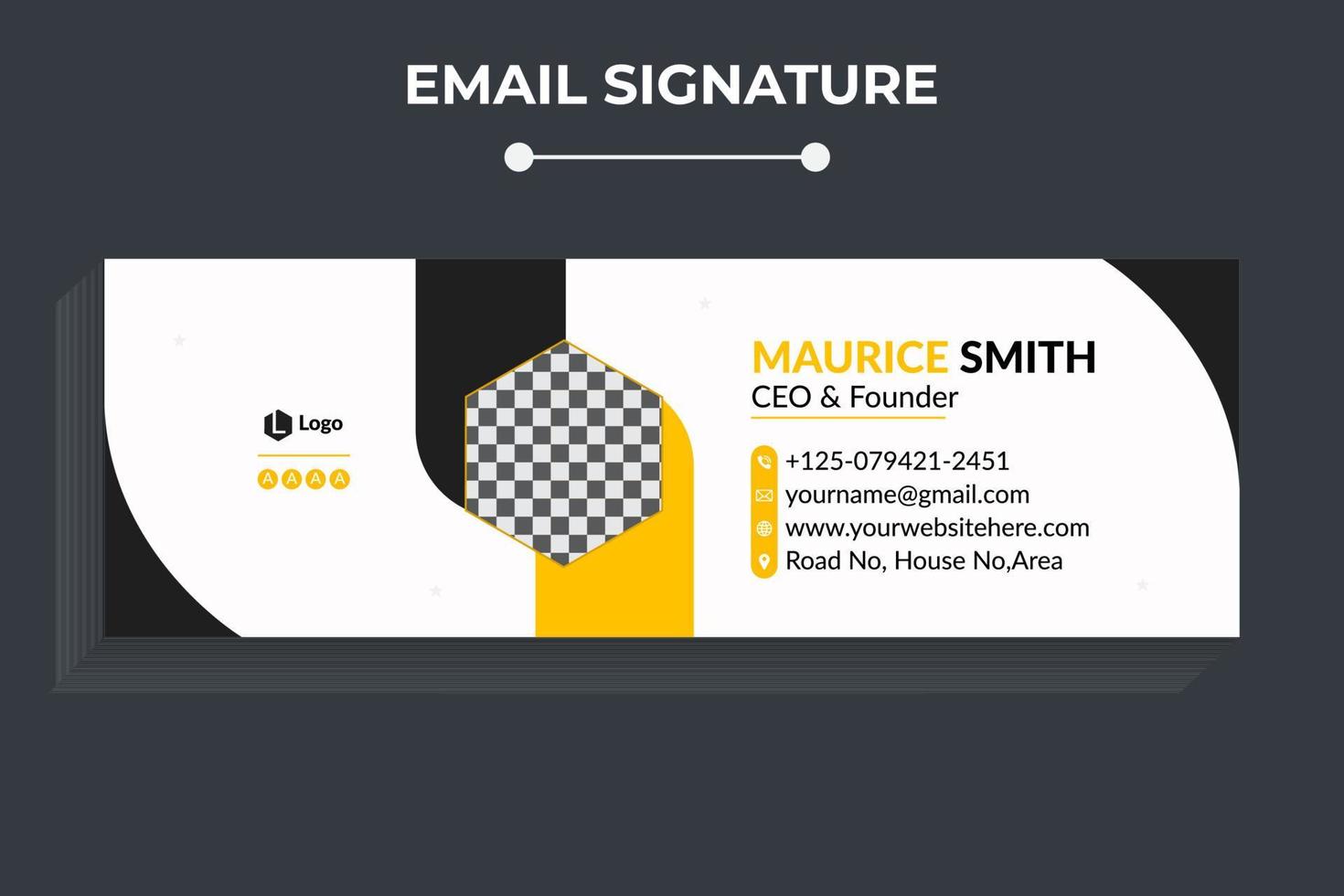 Email signature or email footer Template design Pro Vector