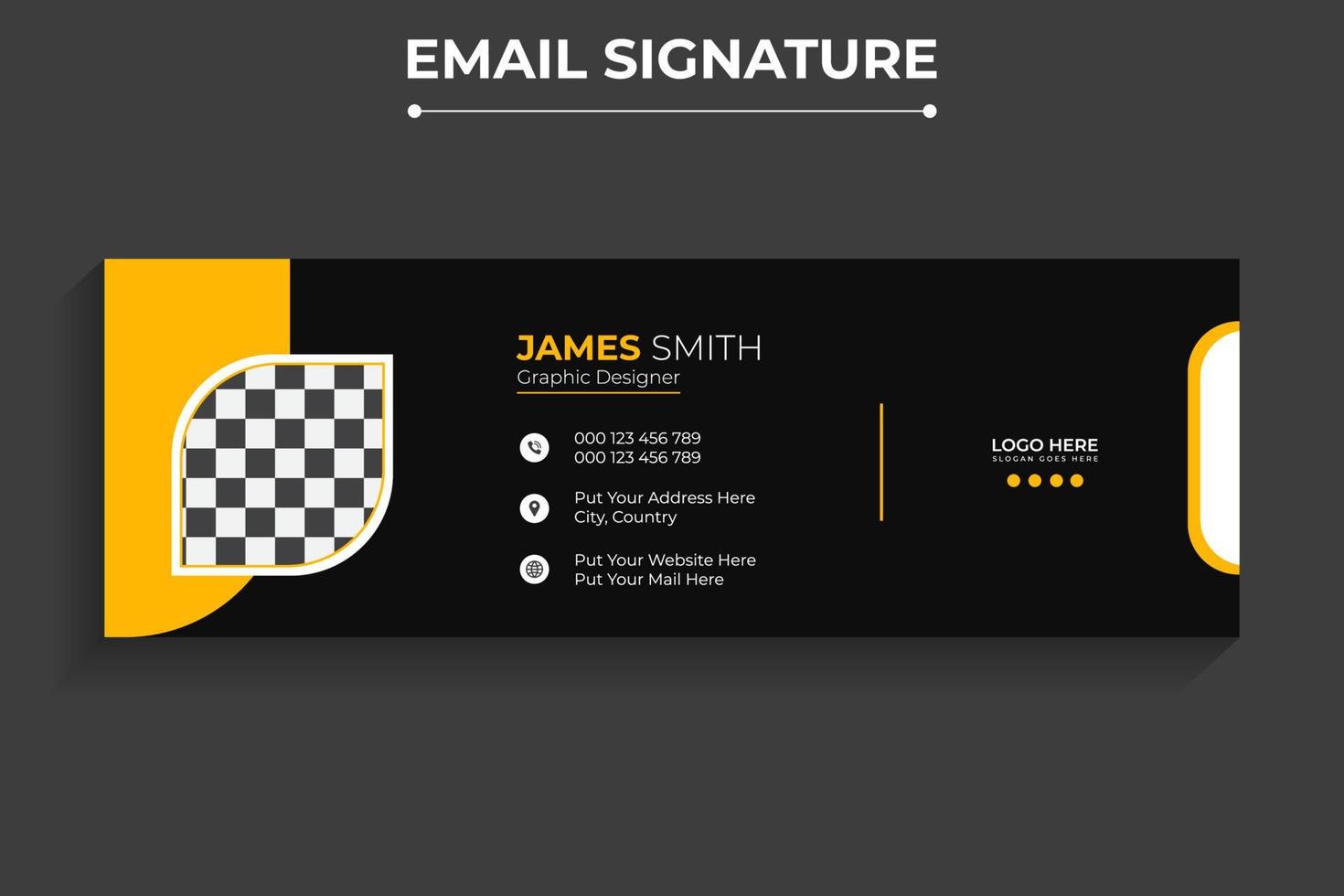 Professional modern Email signature Template design Pro Vector