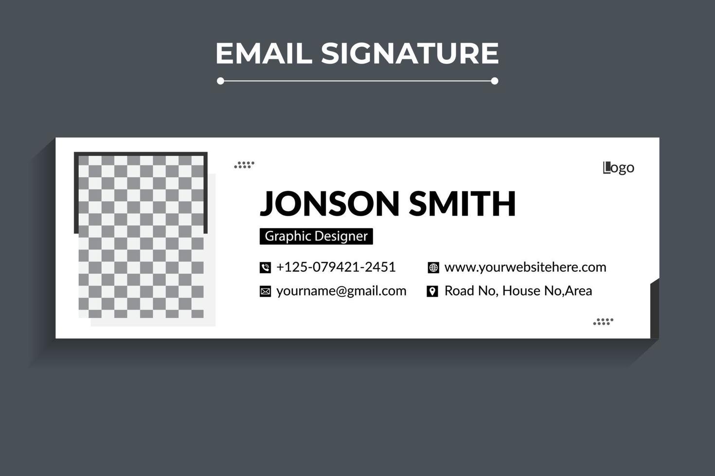 Professional Corporate email signature template Free Vector