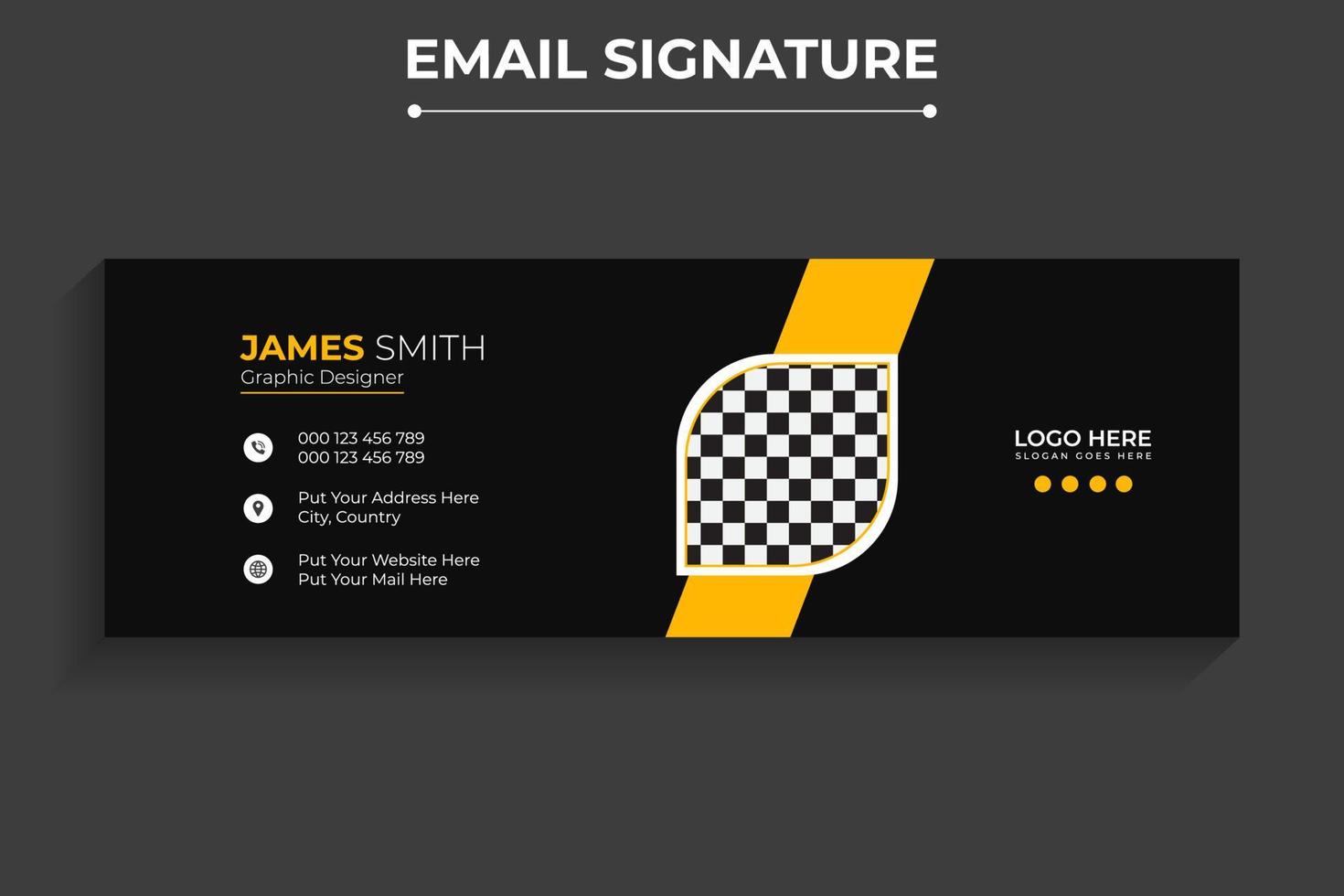 Professional modern Email signature Template design Pro Vector
