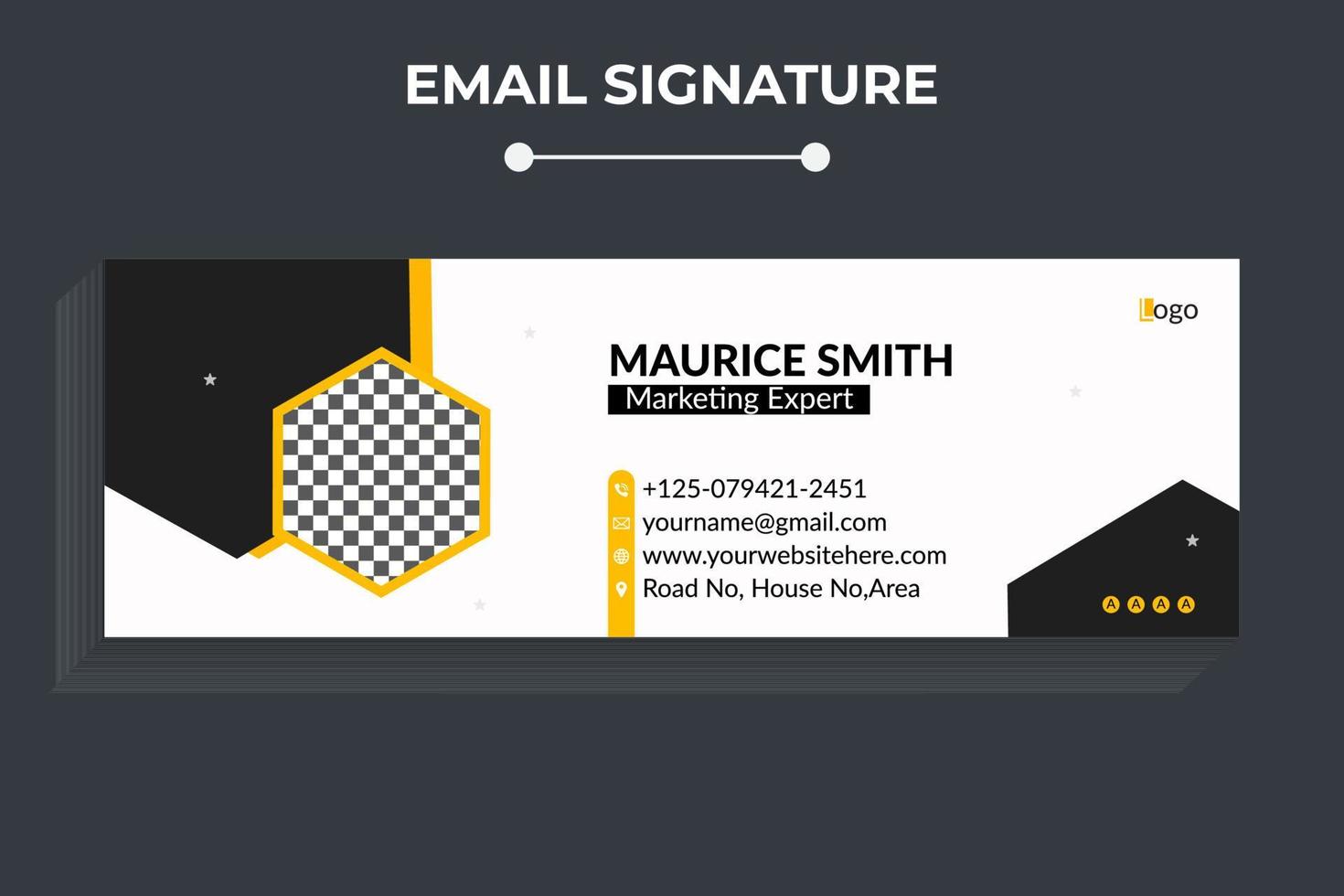 Email signature template design Pro Vector