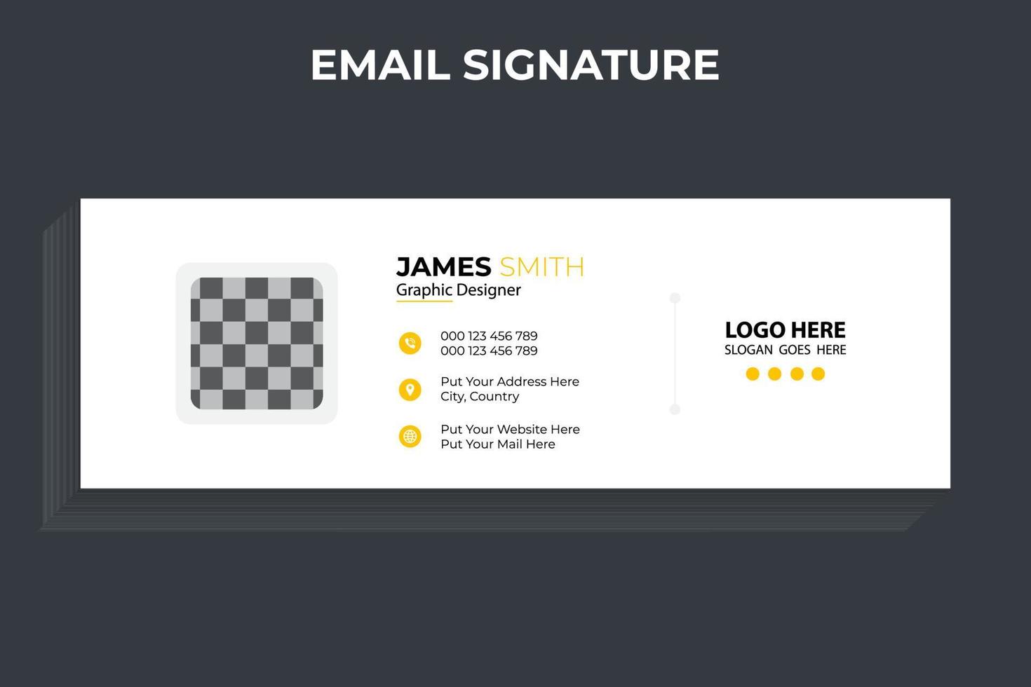 Email signature or email footer design template free Vector