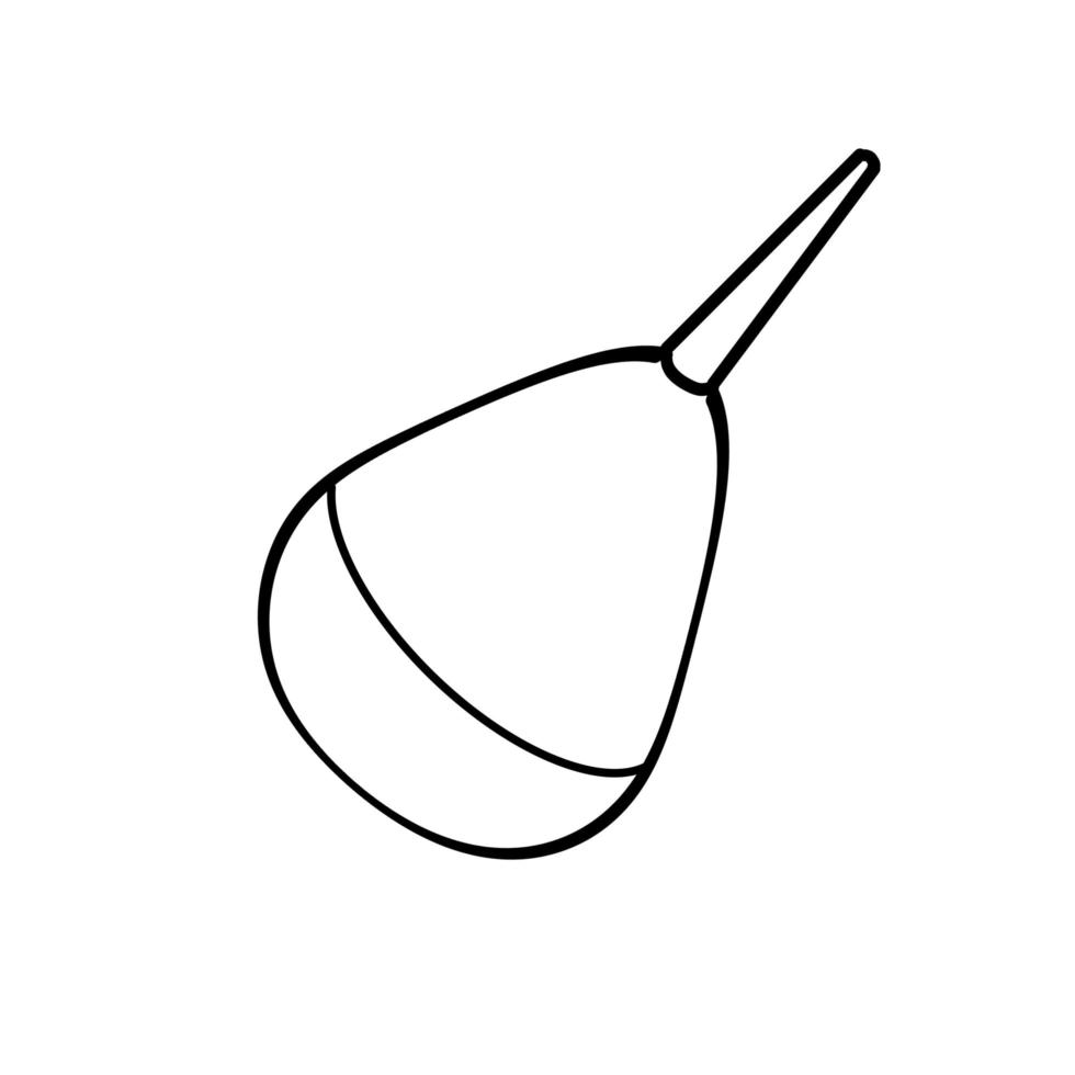 Outline of a medical enema on a white background. Vector Doodle illustrations.