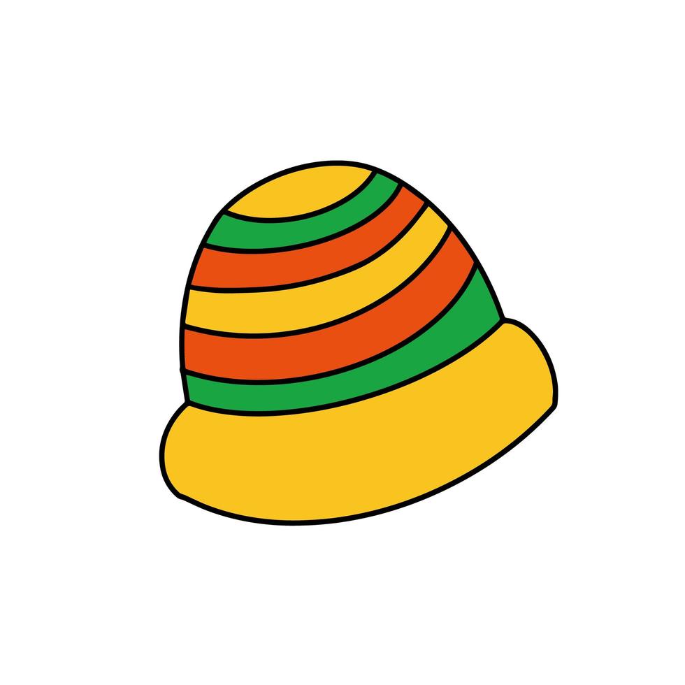 ilustración de un sombrero de rayas de punto. ropa de otoño vector