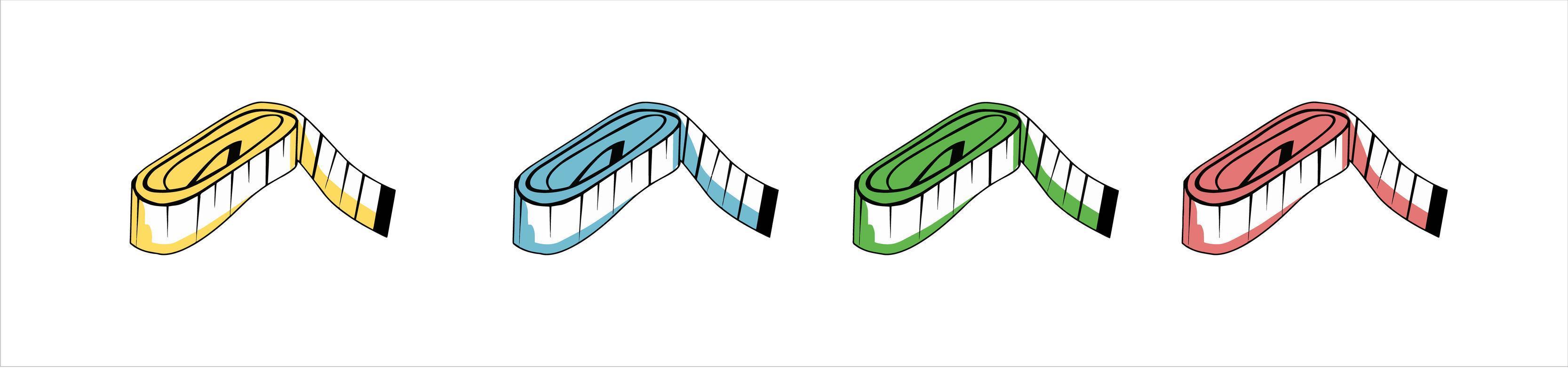 cinta métrica de costurera. herramientas de costura o costura establecen un icono en estilo de dibujos animados. ilustración vectorial sobre un fondo blanco. vector