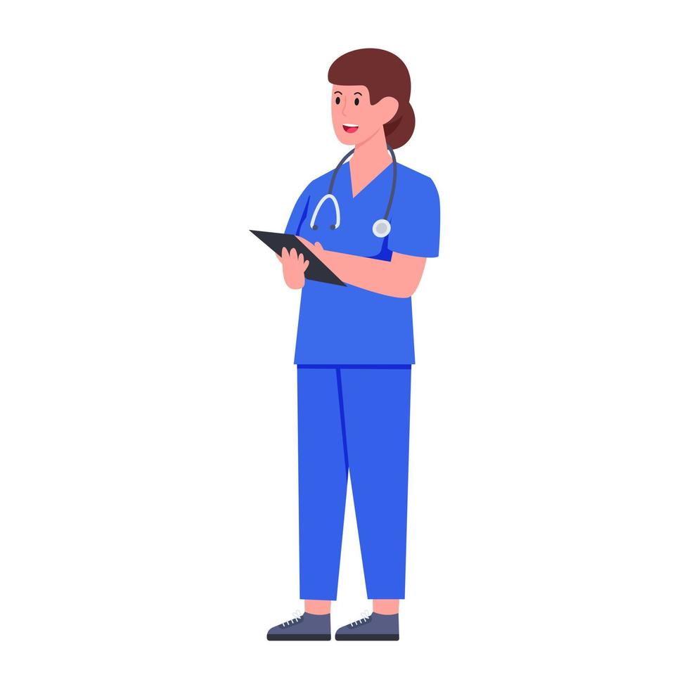 An editable design icon of female doctor vector