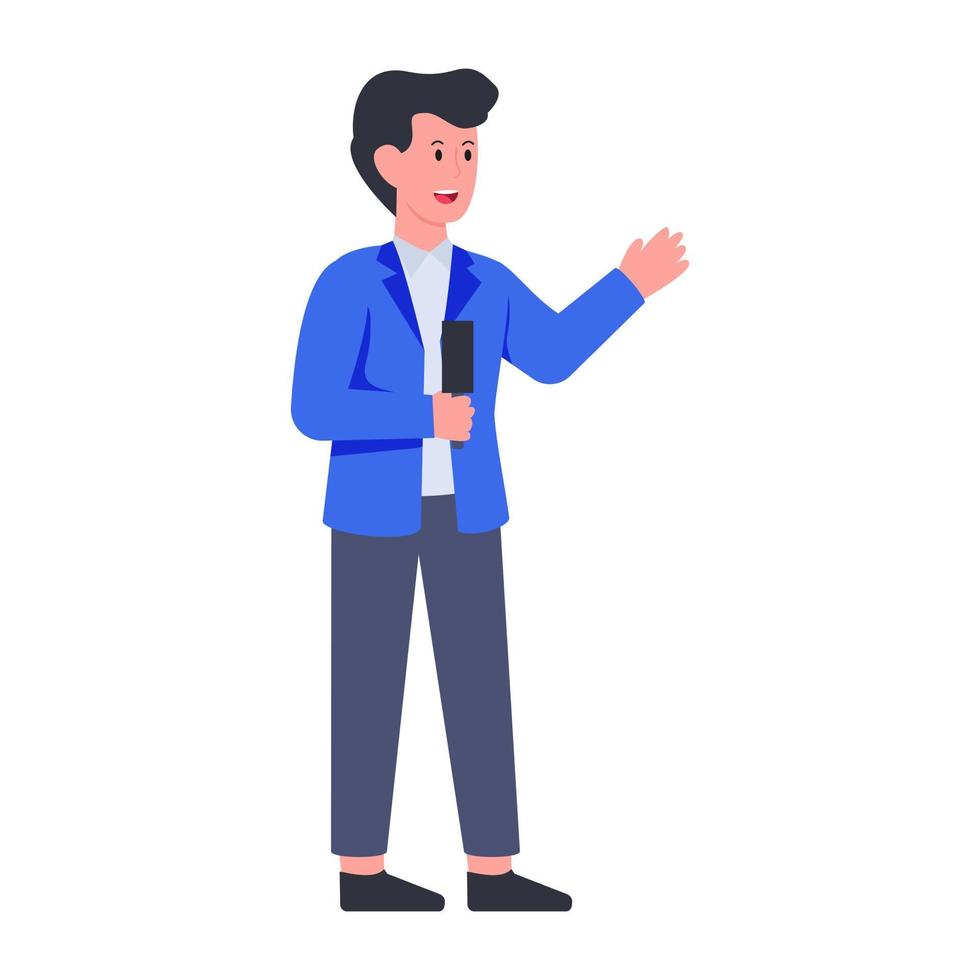 A colorful character of news reporter 5211434 Vector Art at Vecteezy