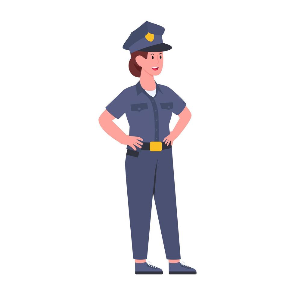 A professional character of policewoman vector