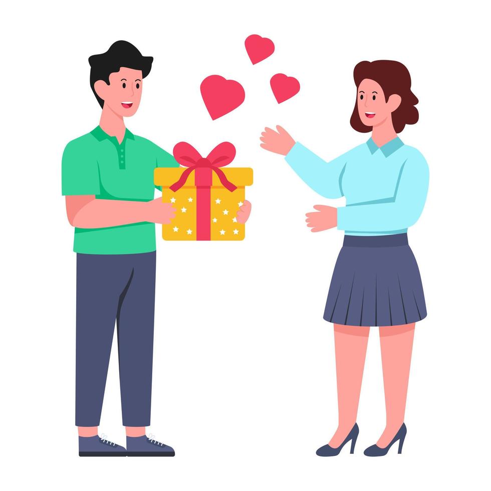 Modern design illustrations of valentine day gift vector