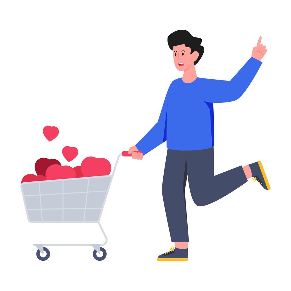 ilustraciones de diseño moderno de las compras del día de san valentín vector