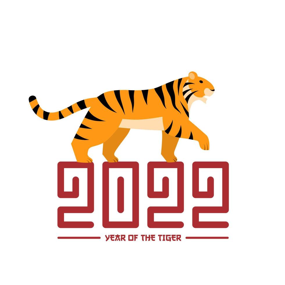 Chinese New Year 2022, year of the Tiger. vector