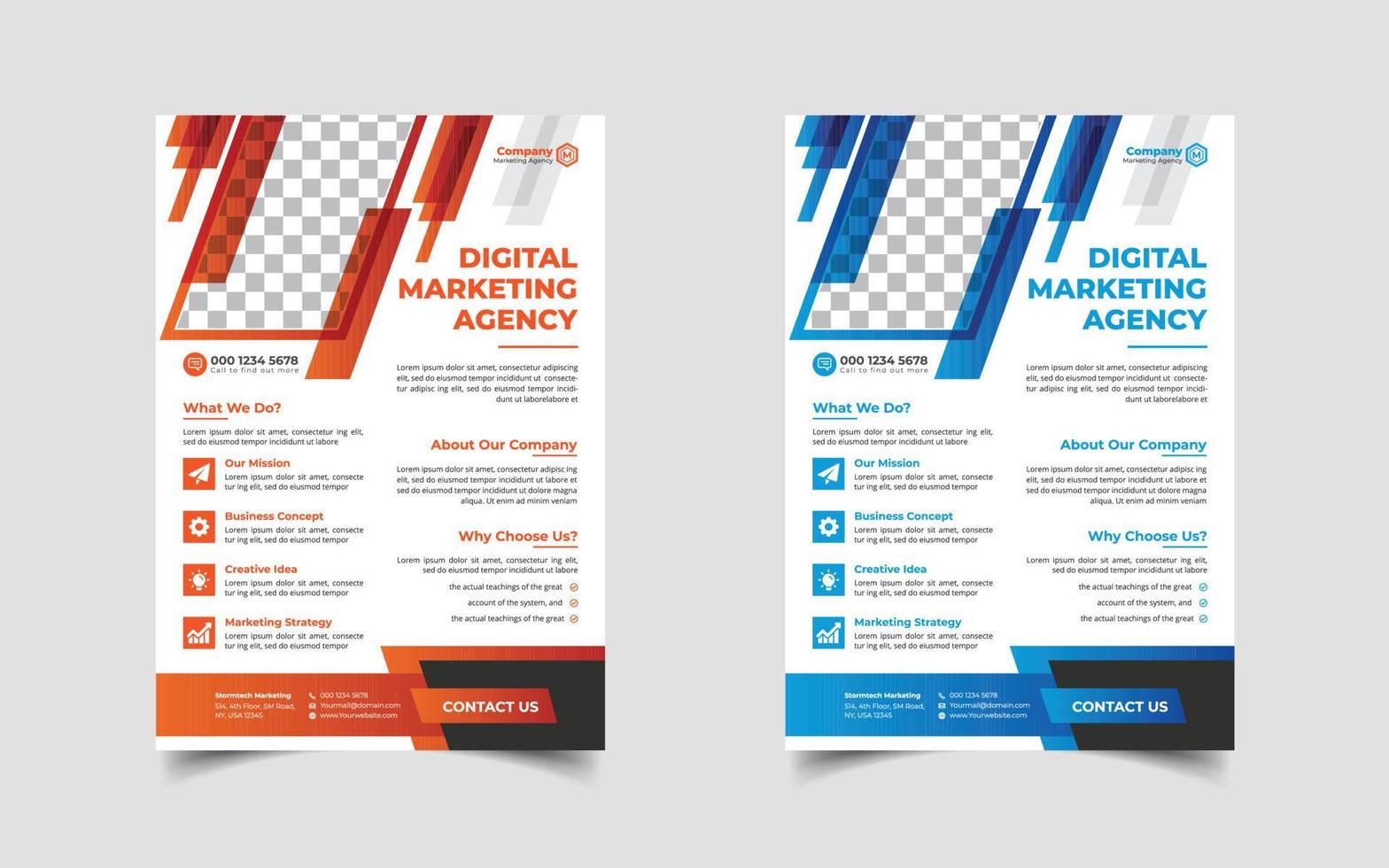 diseño de plantillas de diseño de folletos de marketing digital y negocios corporativos, folleto de conferencias o eventos vector