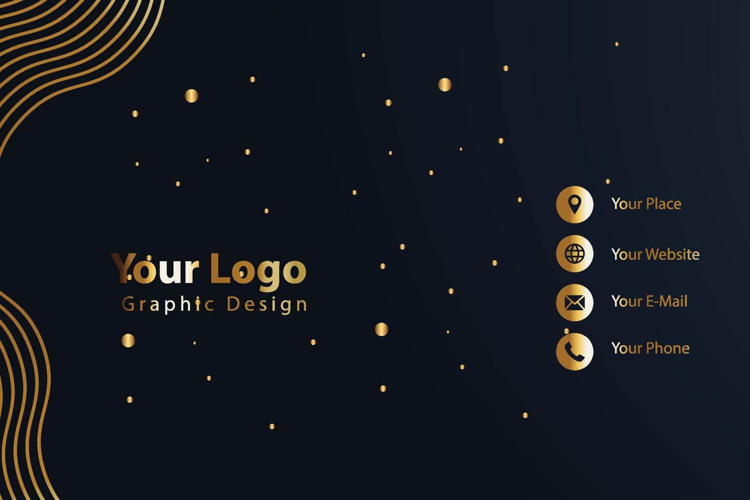 Print business card golden luxury vector