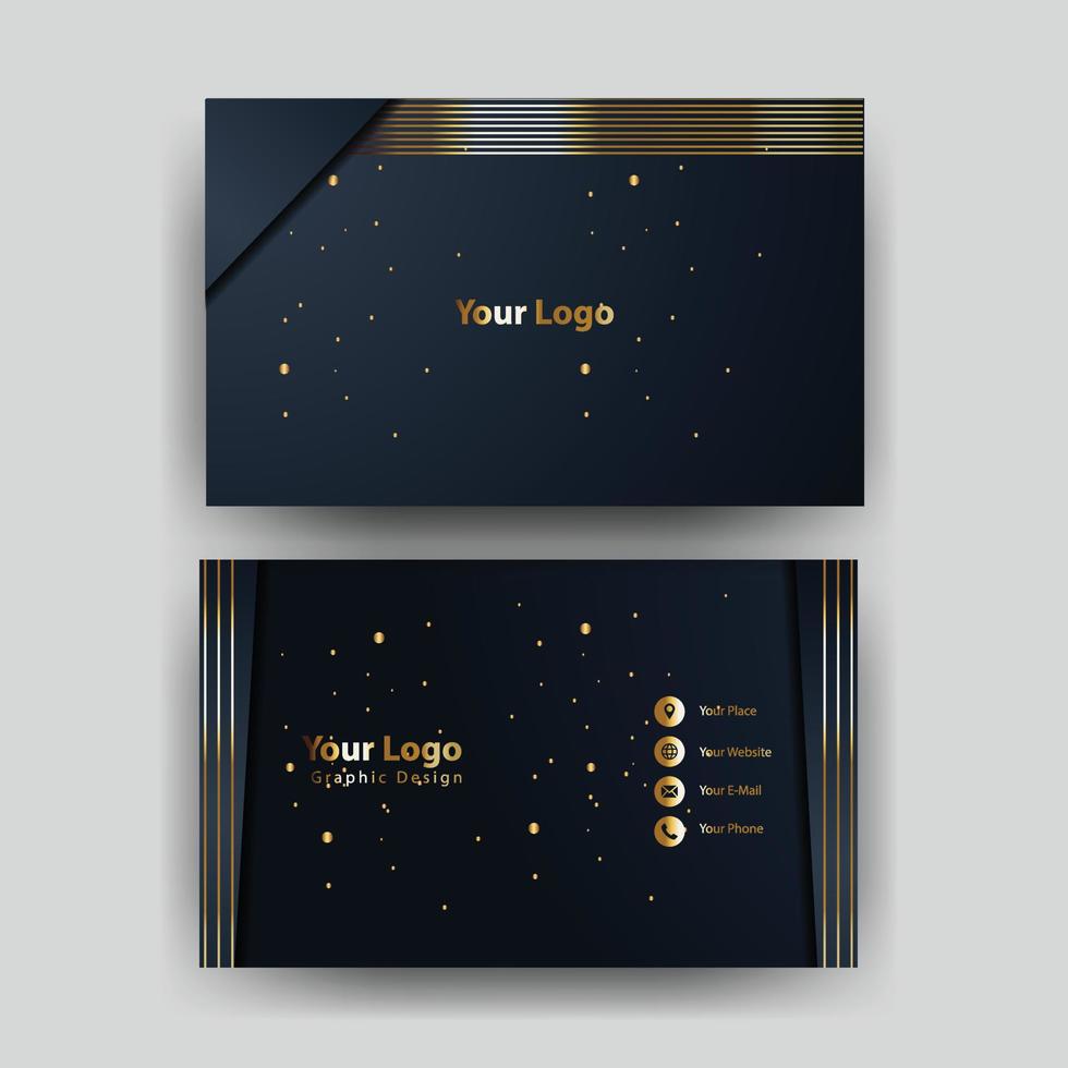 Print business card golden luxury vector