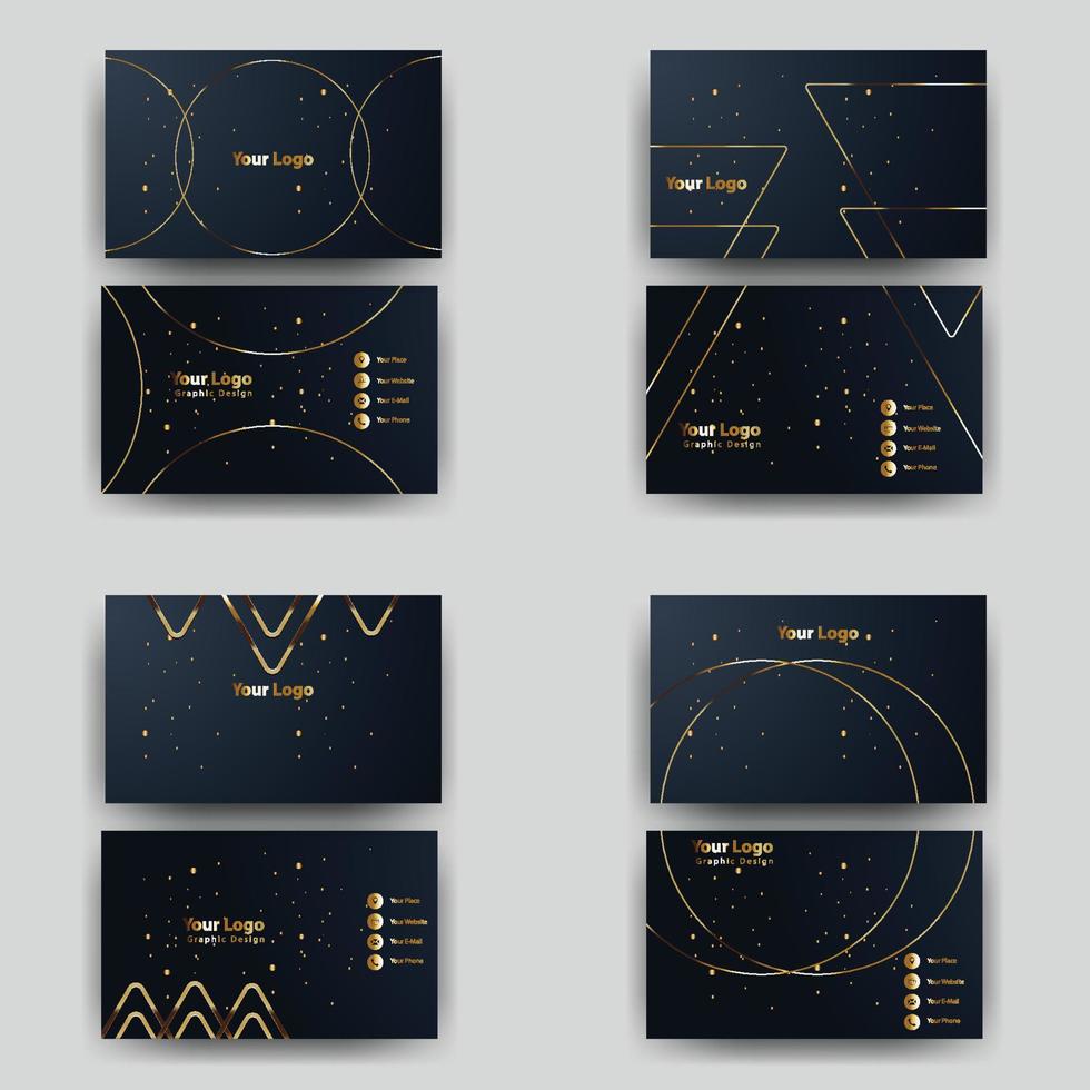 Print business card golden luxury vector