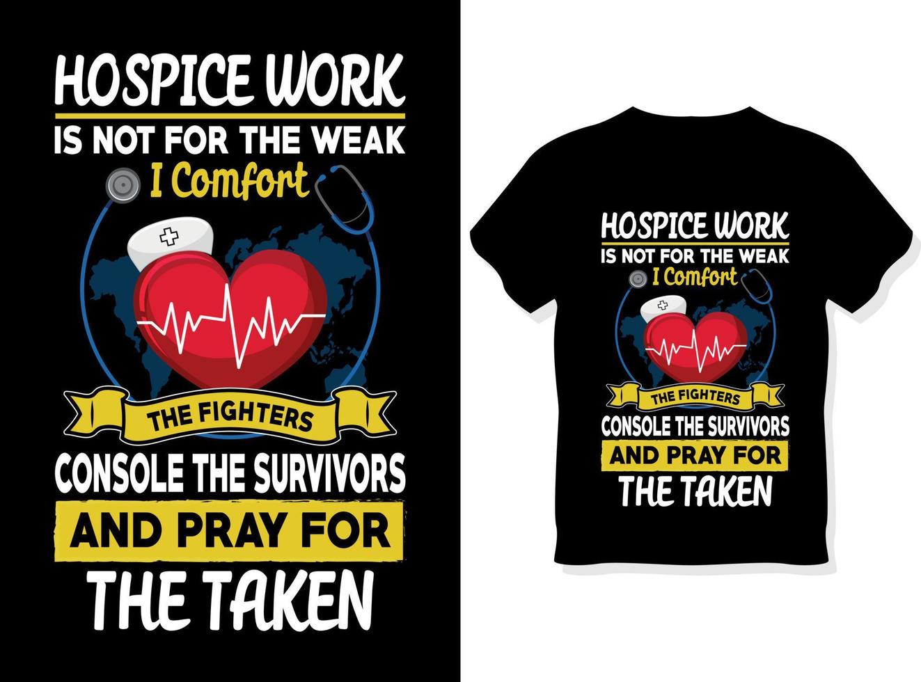 Hospice work typography nursing t shirt free vector