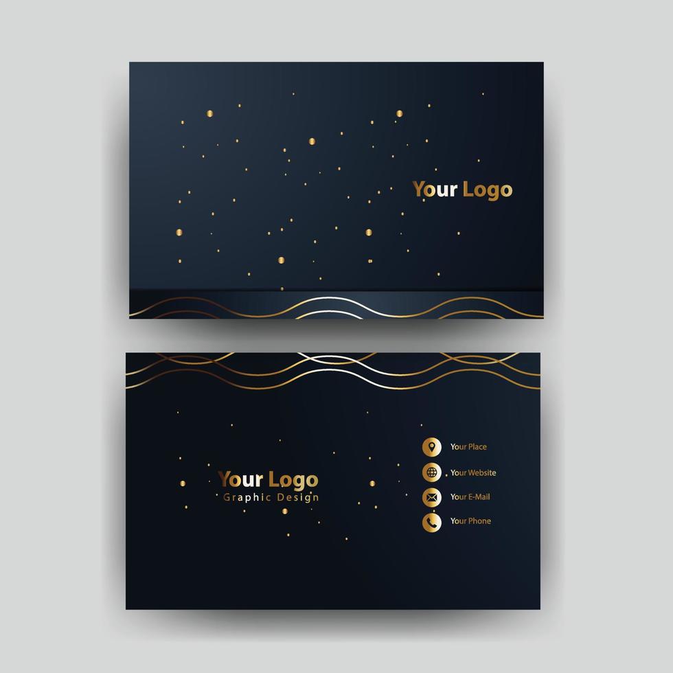 Print business card golden luxury vector