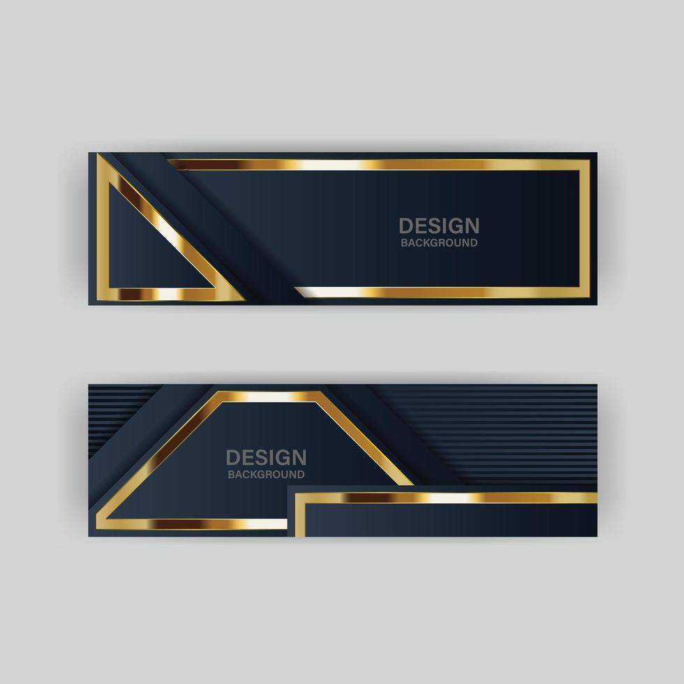 gold banner design with minimalist modern style gold luxury vector