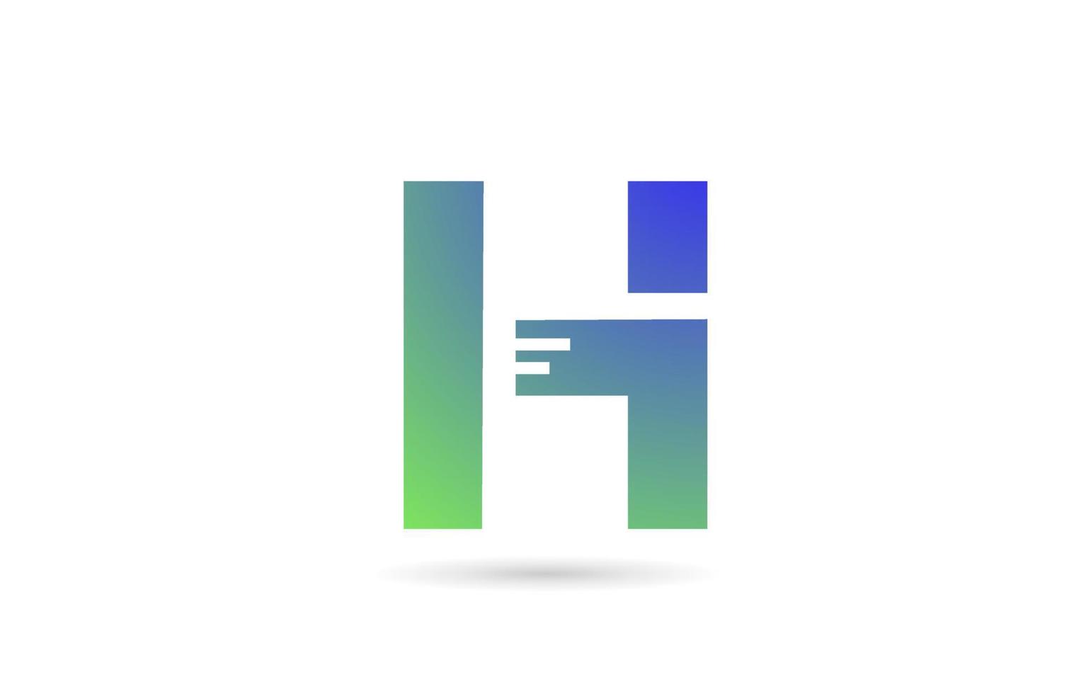 h logotipo de icono de letra del alfabeto verde. diseño creativo para negocio o empresa vector