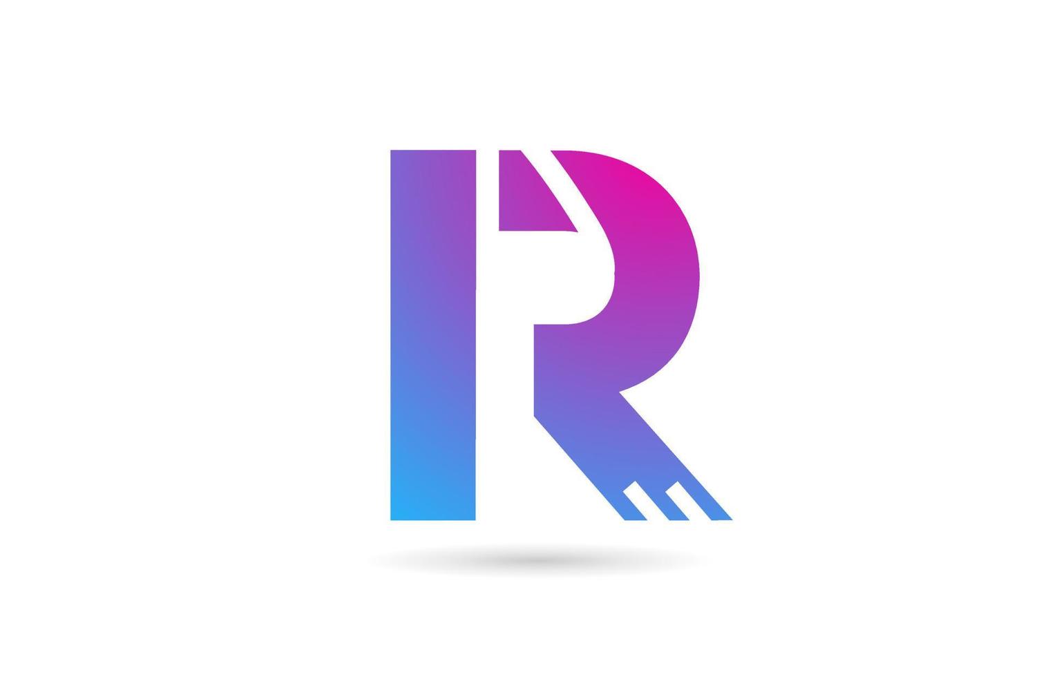 logotipo de la letra del alfabeto r para empresas y empresas. plantilla de color rosa azul para el diseño de iconos vector