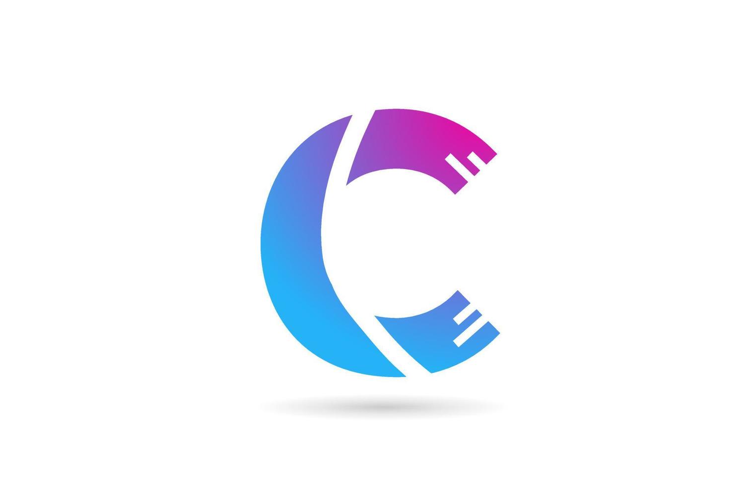 C alphabet letter logo for business and company. Blue pink colour template for icon design vector