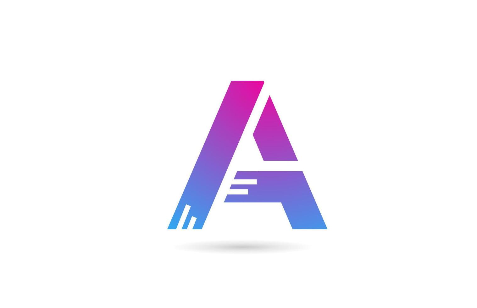 un logotipo de letra del alfabeto para empresas y empresas. plantilla de color rosa azul para el diseño de iconos vector