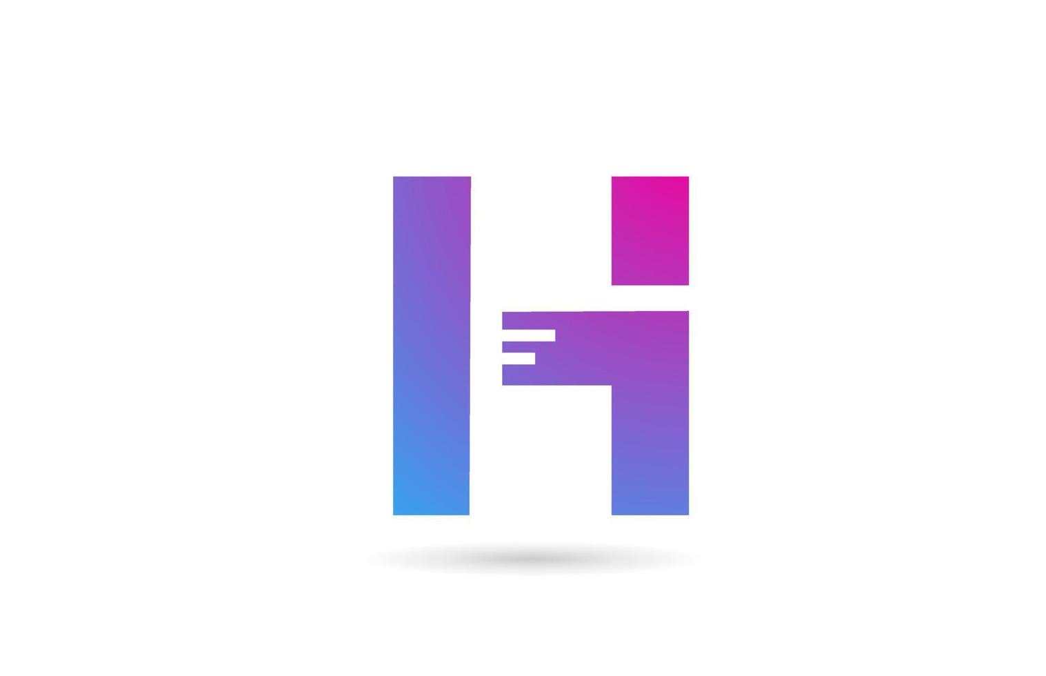 H alphabet letter logo for business and company. Blue pink colour template for icon design vector